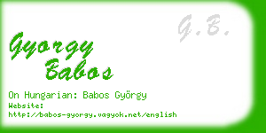 gyorgy babos business card