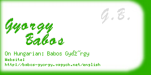 gyorgy babos business card